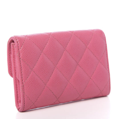 Chanel Caviar Quilted Card Flap Holder Pink 3 of 14