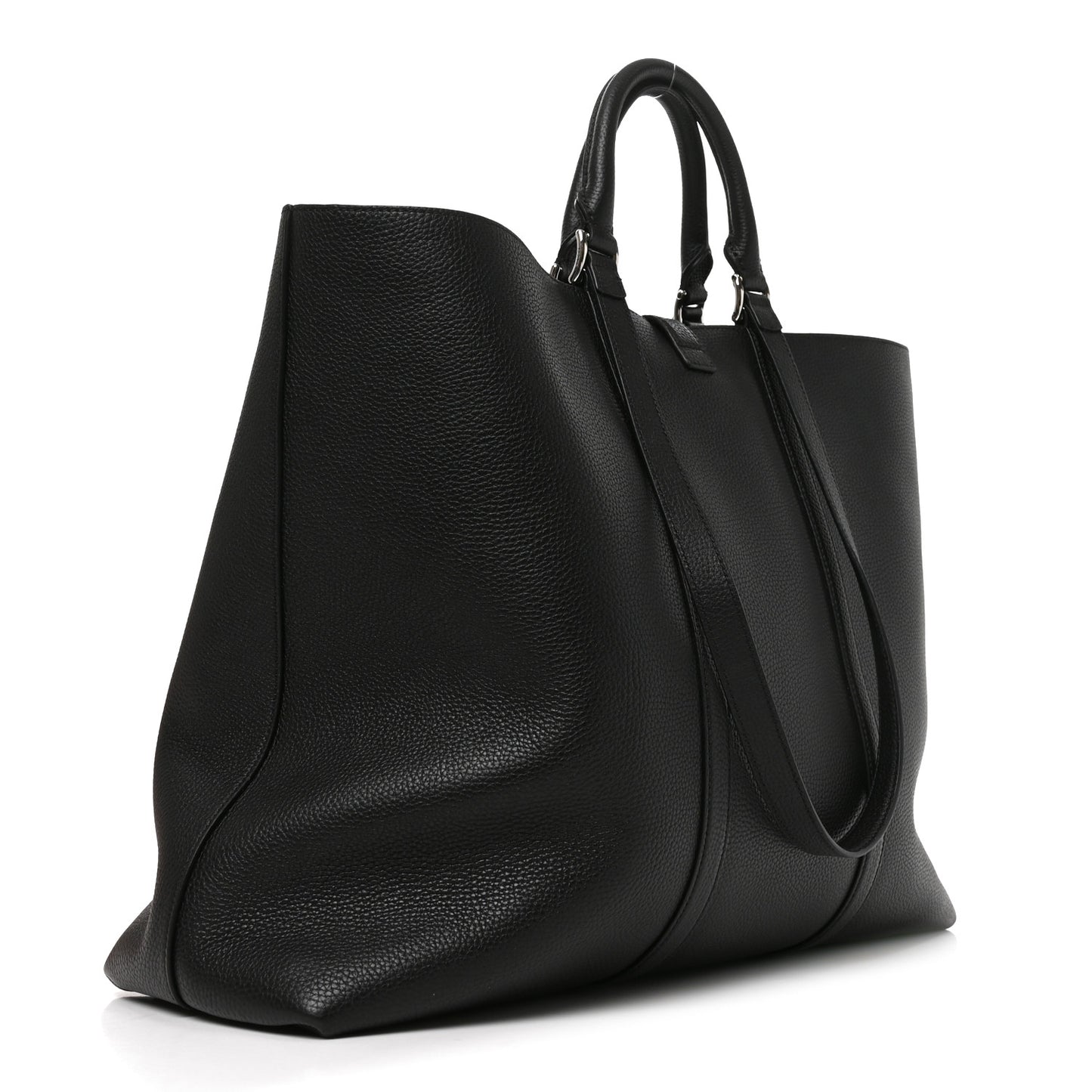 Calfskin Web Maxi Tote Black