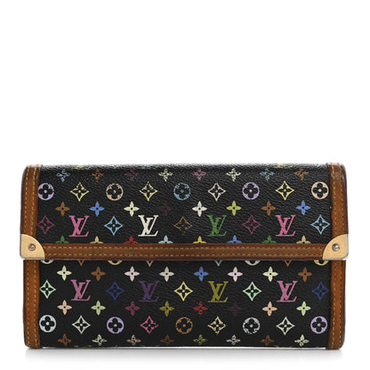 Louis Vuitton Monogram Multicolor Porte Tresor International Wallet Black 1 of 17
