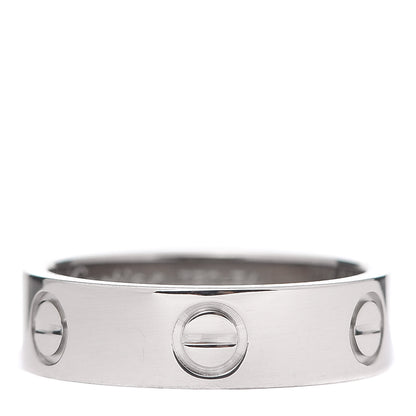 Cartier 18K White Gold 5.5mm LOVE Ring 54 6.75 1 of 5