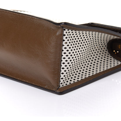Fendi Vitello Liberty Glossy Lambskin F is Fendi Perforated Kan U Shoulder Bag White Ice Rust Maya 9 of 9