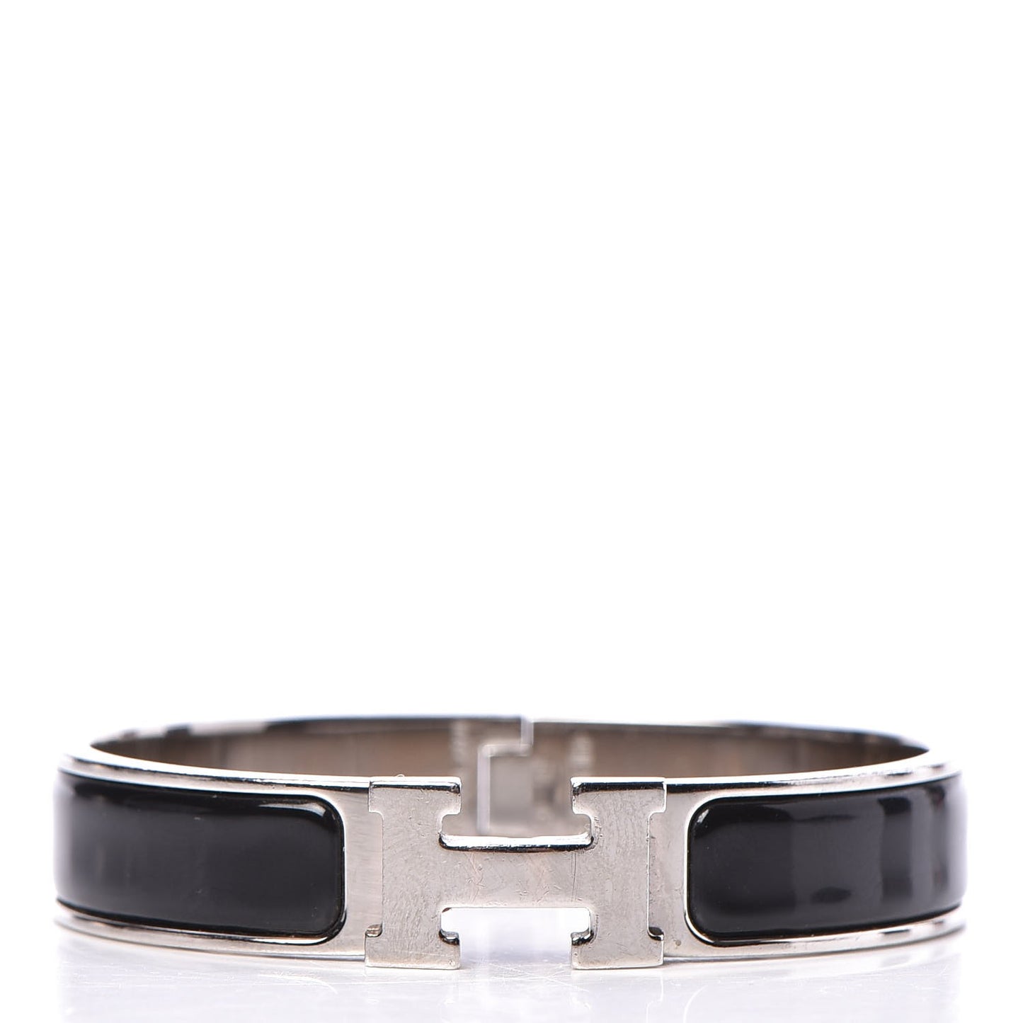 Enamel Narrow Clic Clac H Bracelet PM Black