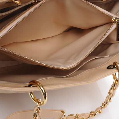 Chanel Caviar Quilted Grand Shopping Tote GST Beige Clair 7 of 8