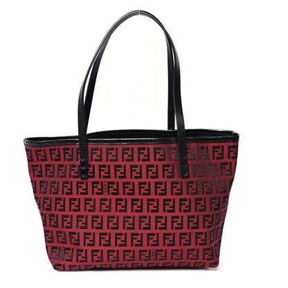 Fendi Zucchino Tote Red Black 1 of 14