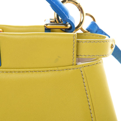 Fendi Nappa Colorblock Mini Peekaboo Iconic Satchel Lime Blue Royal Latte 11 of 15