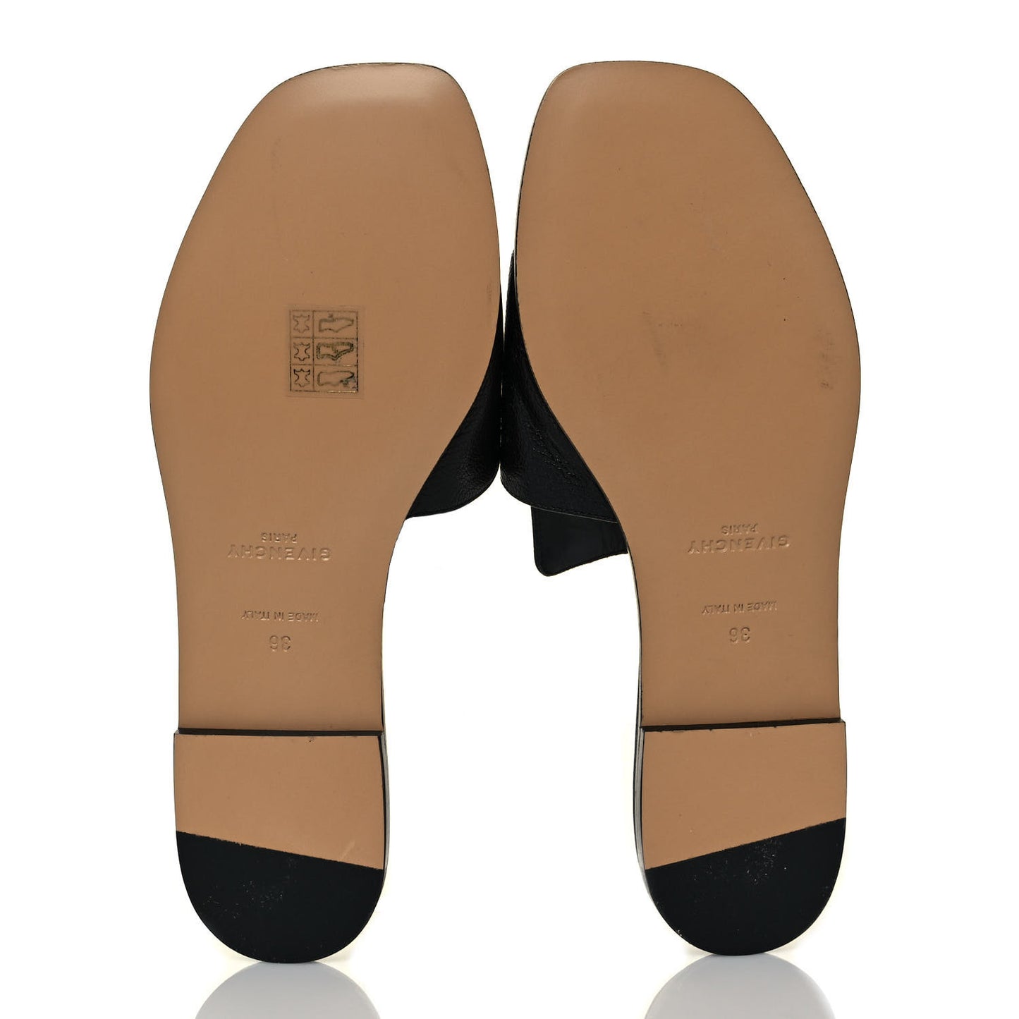 Goatskin 4G Flat Sandals 36 Black