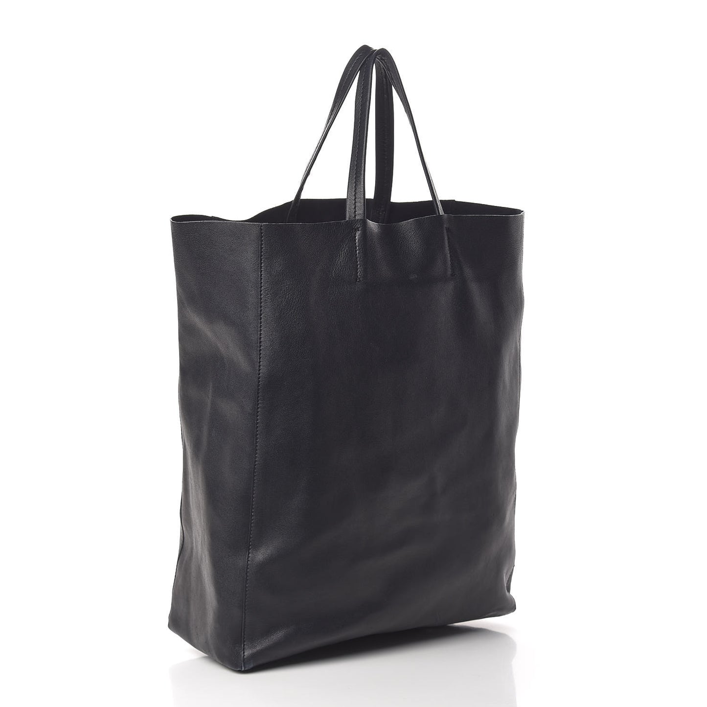 Smooth Lambskin Vertical Cabas Black