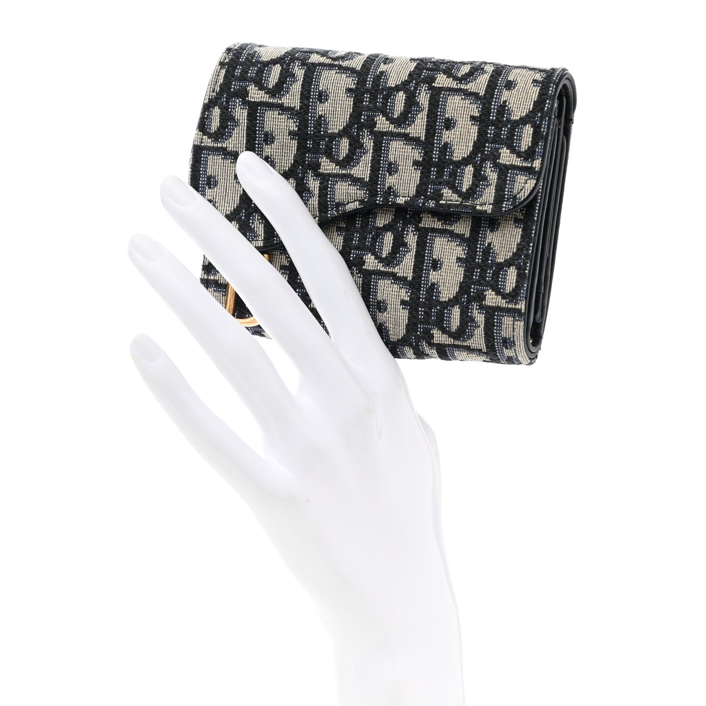 Oblique Saddle Lotus Wallet Blue