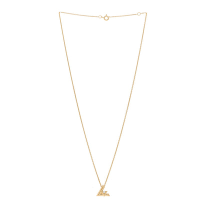 Louis Vuitton 18K Yellow Gold Diamond Small LV Volt One Pendant Necklace 2 of 4