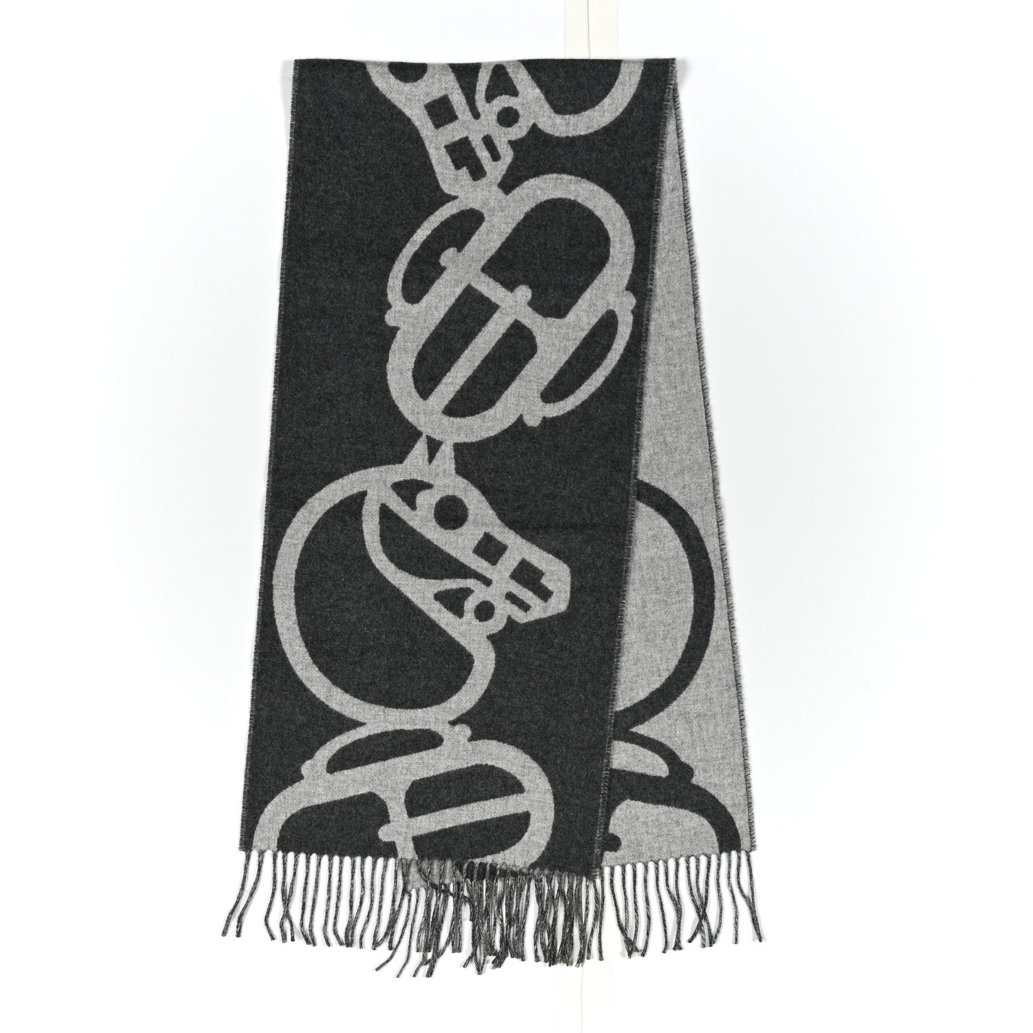 Louis Vuitton Wool Cashmere Lock And Keys Scarf Black 1804214