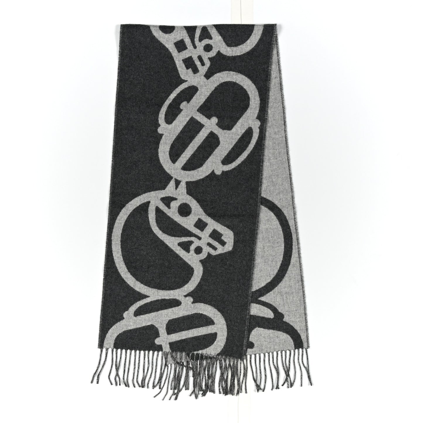 Wool Cashmere Lock And Keys Scarf Black