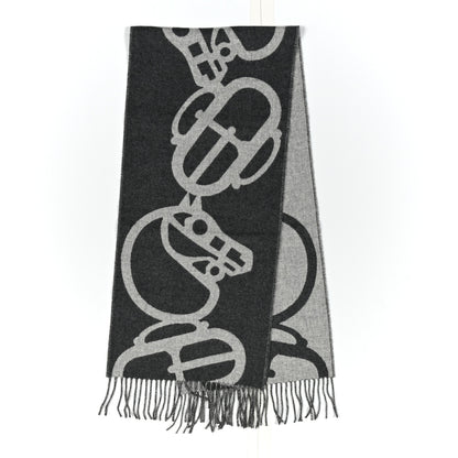 Louis Vuitton Wool Cashmere Lock And Keys Scarf Black 5 of 14
