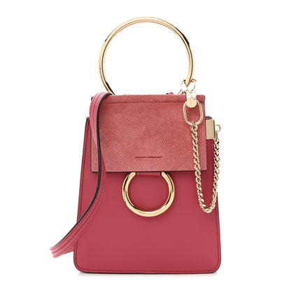 Chloe Suede Calfskin Mini Faye Bracelet Bag Scarlet Pink 1 of 12