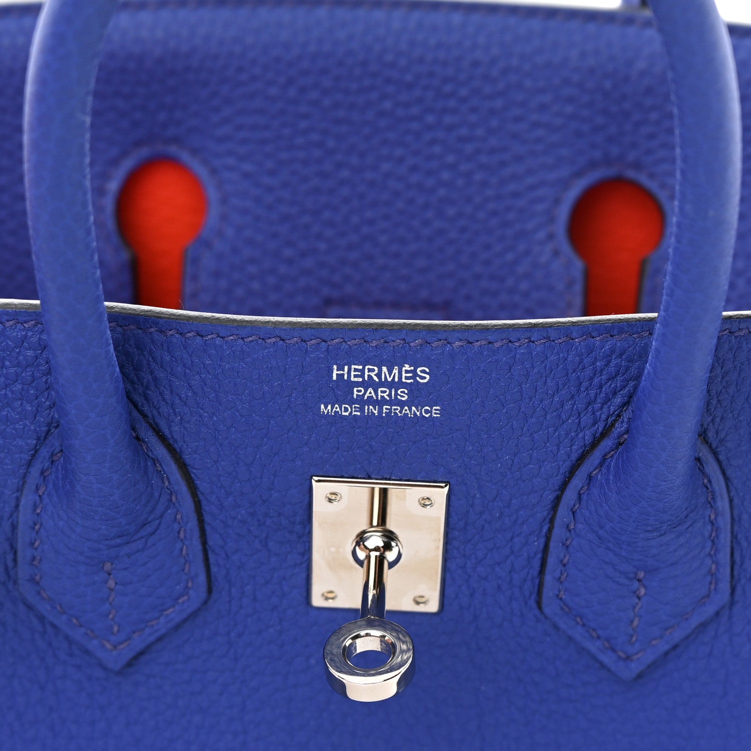 Hermes Togo Verso Birkin 25 Bleu Royal Capucine 7 of 18