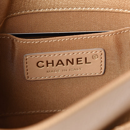 Chanel Goatskin Stitched Casual Trip Messenger Flap Beige 6 of 11