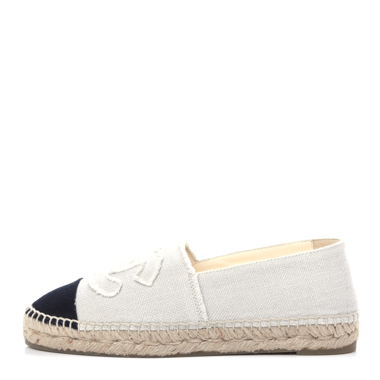 Linen CC Espadrilles 38 Beige Black
