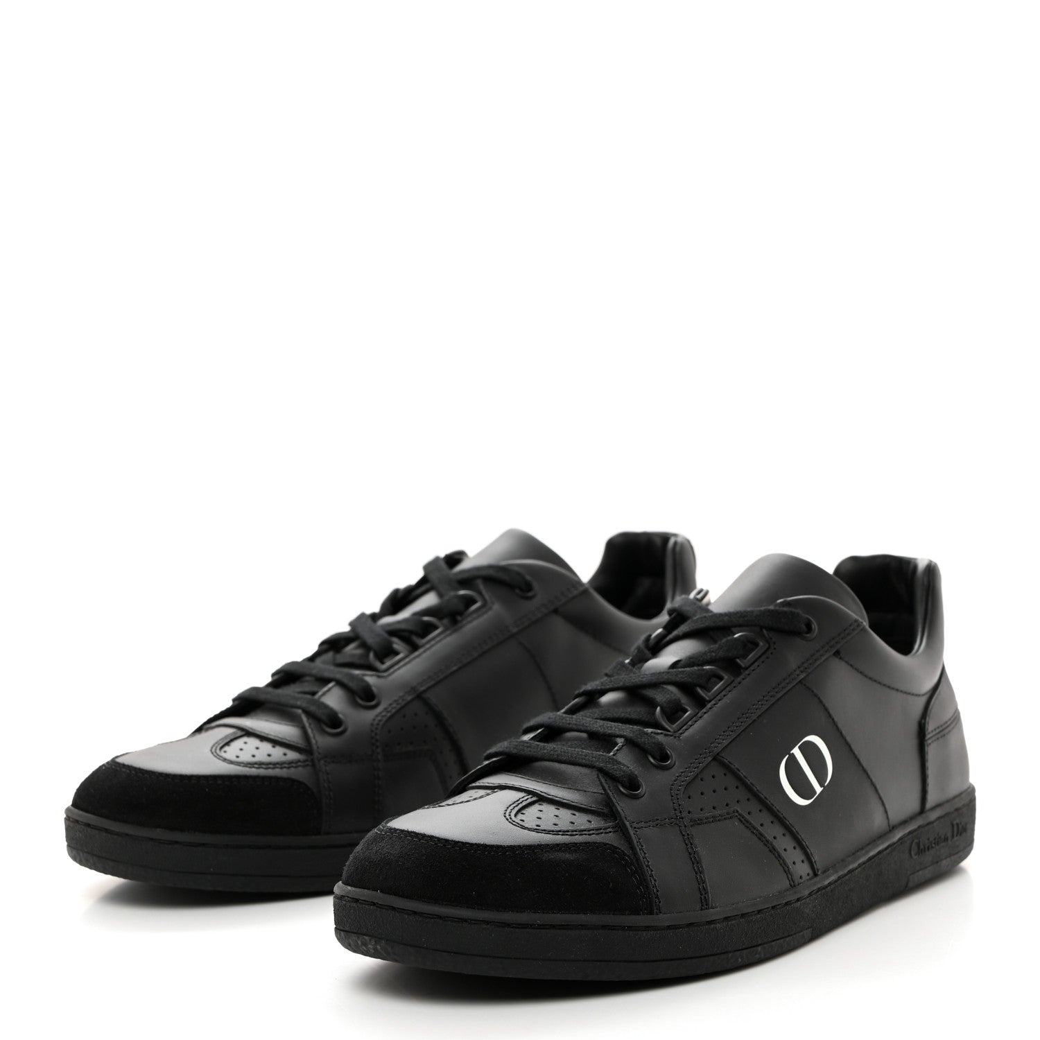 Christian Dior Calfskin Suede Logo Sneakers 39 Black 3 of 8