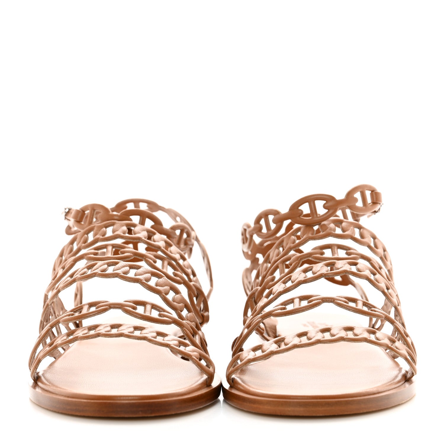 Hermes Nappa Chaine d'Ancre Kalliste Sandals 39 Gold 2 of 8