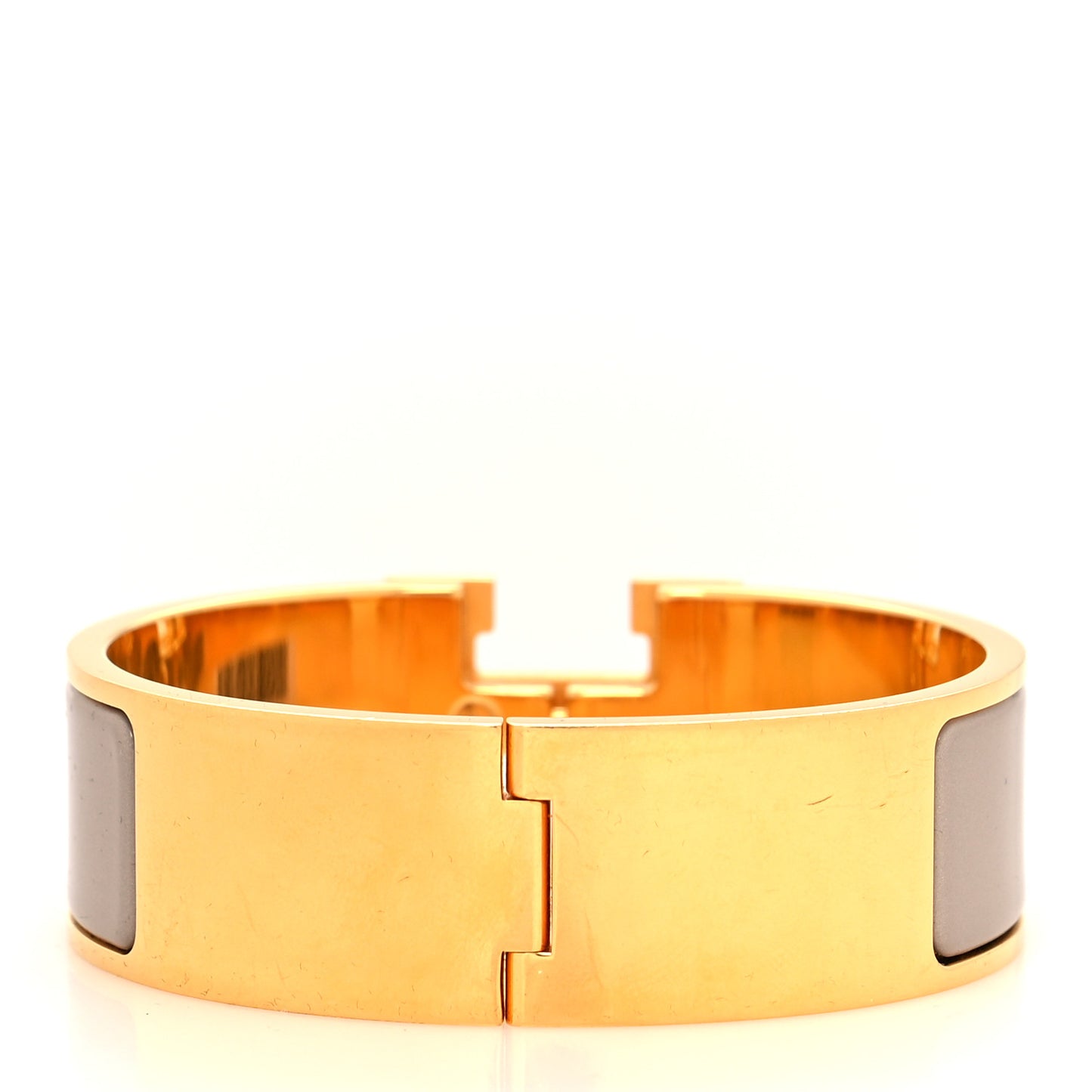Enamel Wide Clic Clac H Bracelet GM Marron Glace