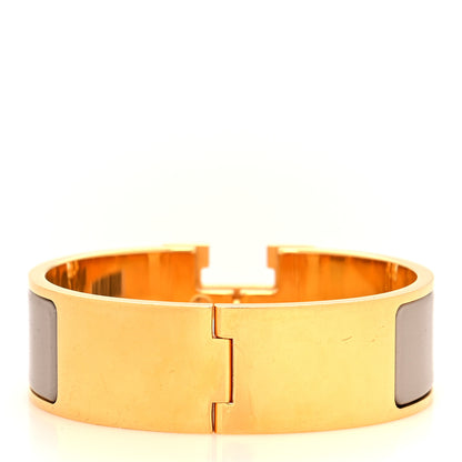 Hermes Enamel Wide Clic Clac H Bracelet GM Marron Glace 2 of 4