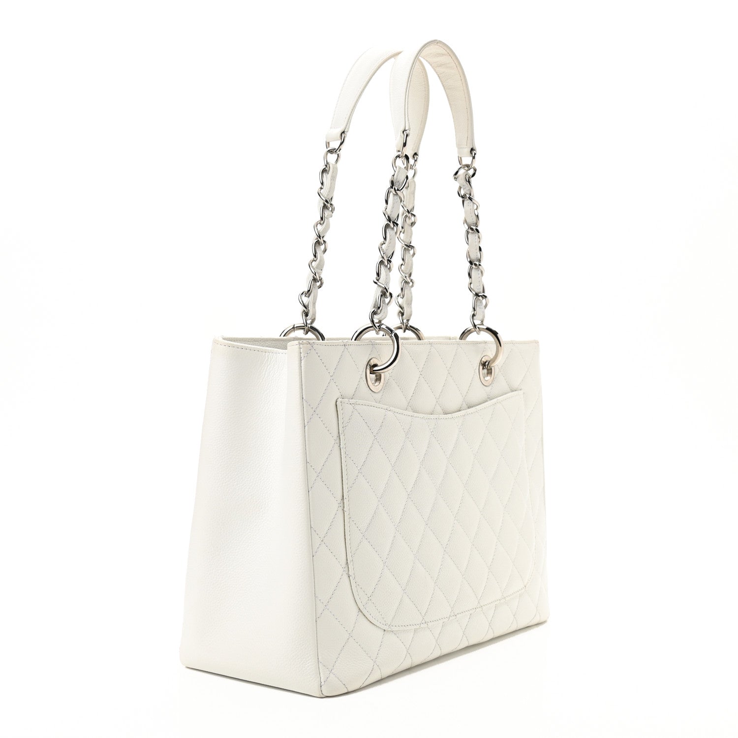 Chanel Caviar Quilted Grand Shopping Tote GST White 3 of 10