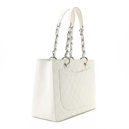 Chanel Caviar Quilted Grand Shopping Tote GST White 3 of 10