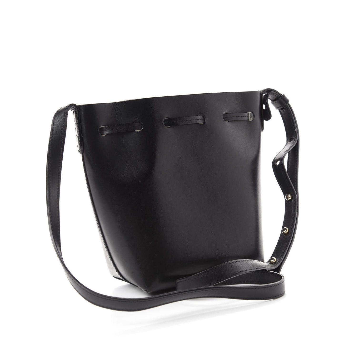 Calfskin Mini Mini Bucket Bag Black Argento