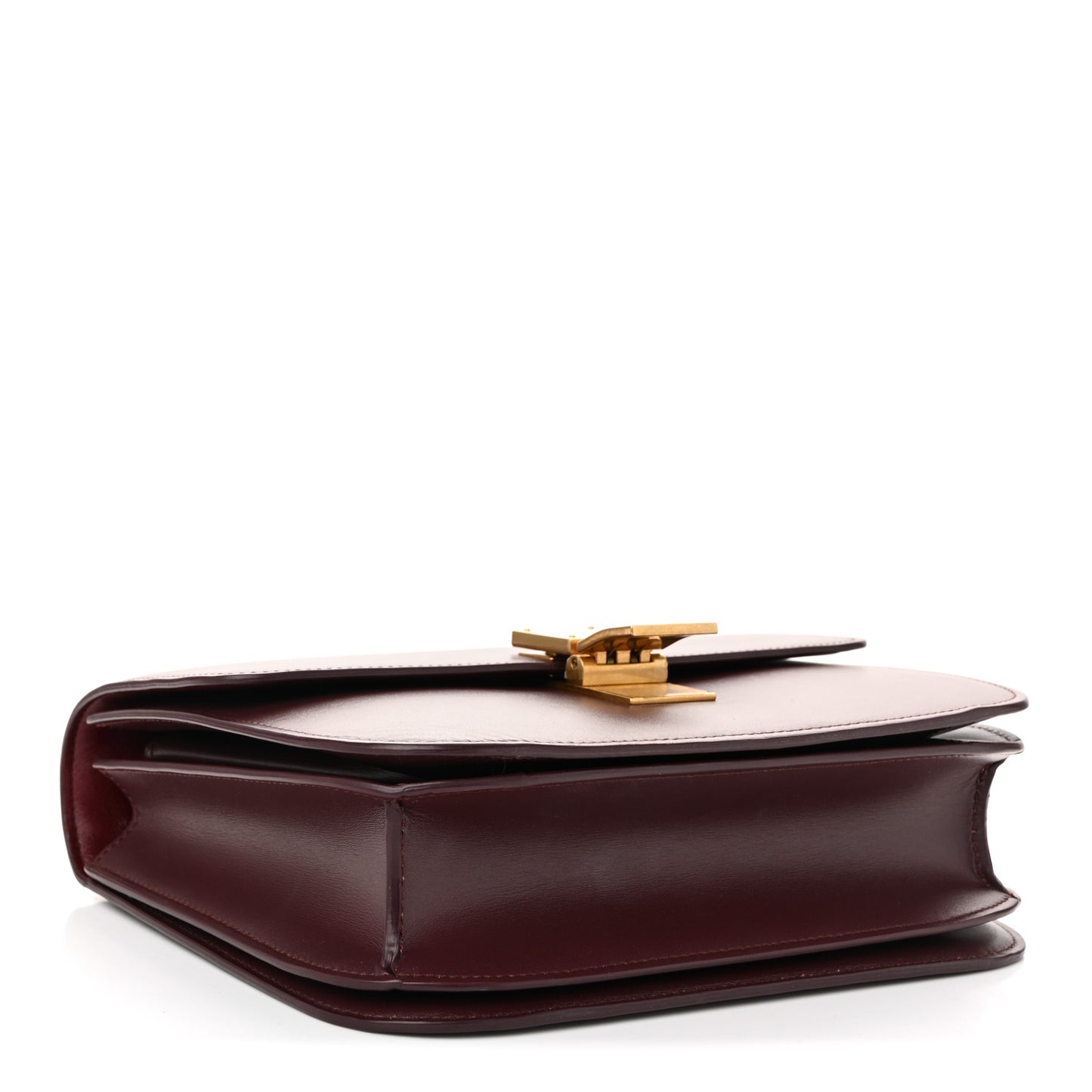 Box Calfskin Medium Classic Box Flap Bag Burgundy