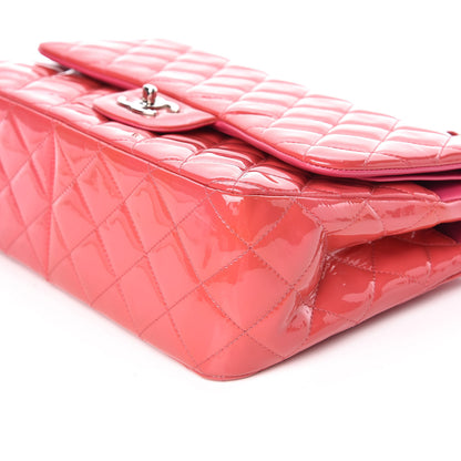 Chanel Patent Quilted Jumbo Double Flap Pink 11 of 12
