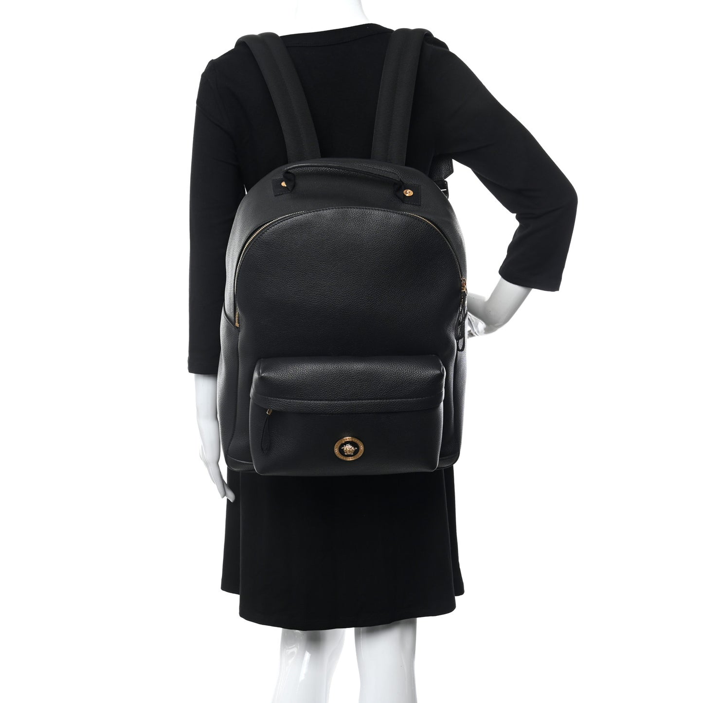 Calfskin Medusa Backpack Black