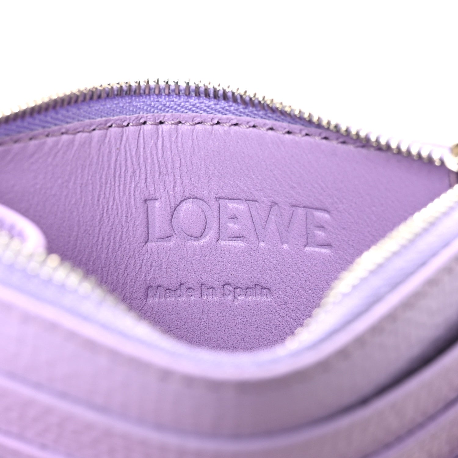 Loewe Pebble Grain Calfskin Anagram Square Zip Cardholder Dirty Mauve 7 of 9