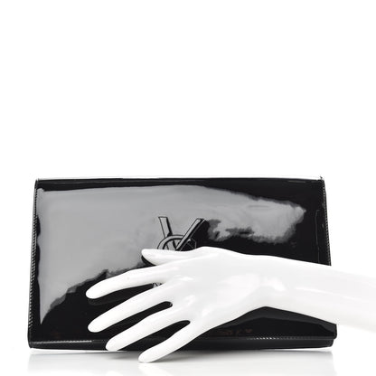 Saint Laurent Patent Monogram Large Belle De Jour Clutch Black 2 of 8