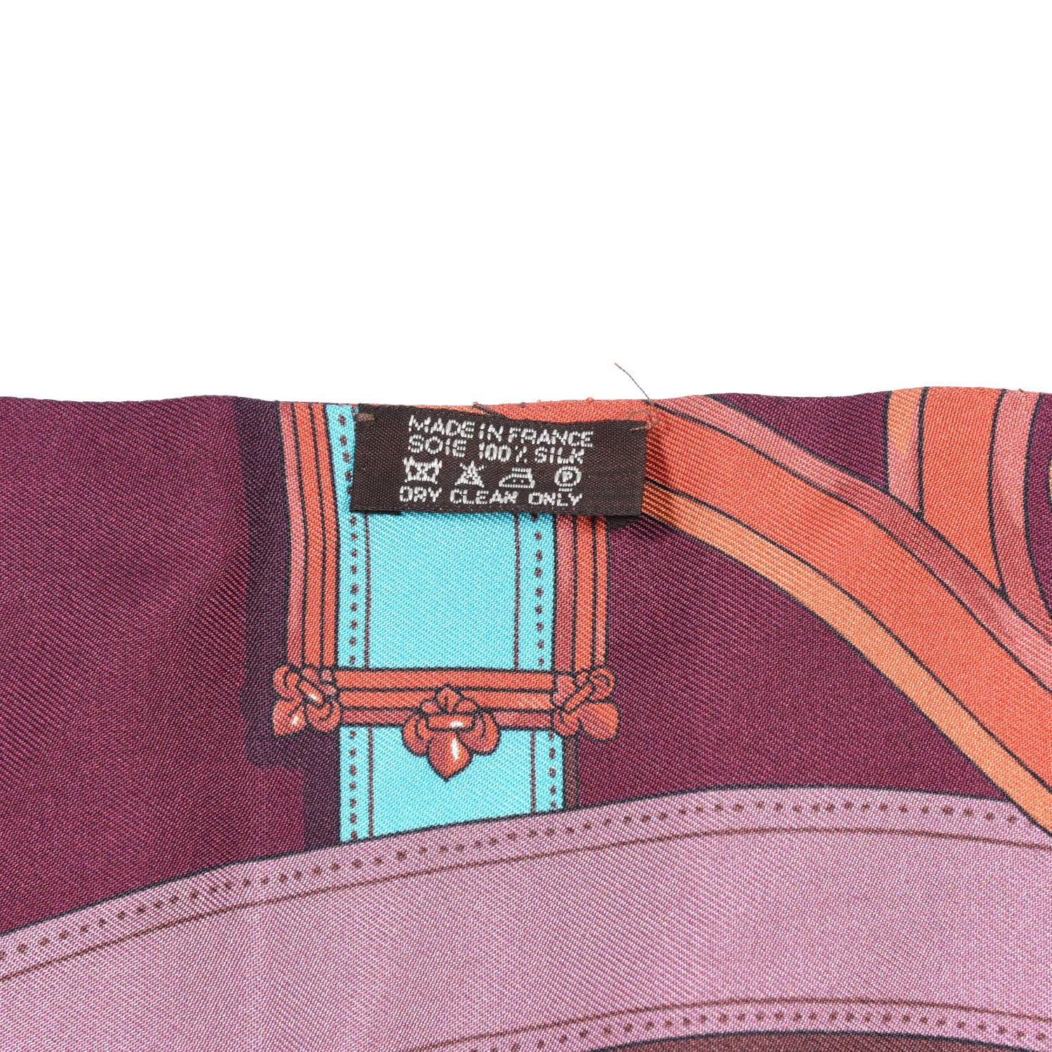 Hermes Silk Cavalcadour Maxi Twilly Bordeaux Canard Fuchsia 6 of 6