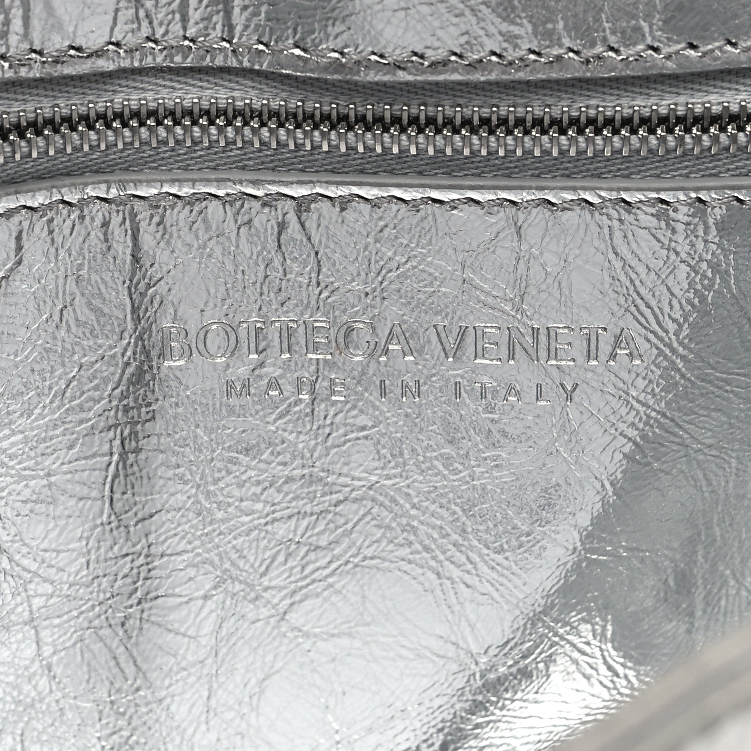 Bottega Veneta Metallic Lambskin Maxi Intrecciato Cassette Crossbody Bag Silver 6 of 9