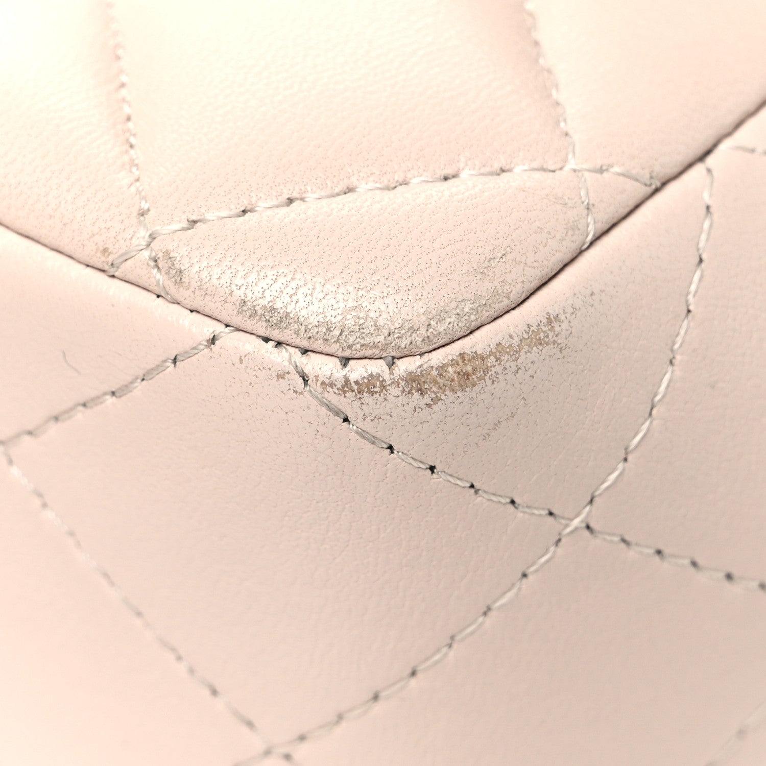 Chanel Lambskin Quilted Bi-Color Mini Top Handle Rectangular Flap Ecru Dark Beige 11 of 11