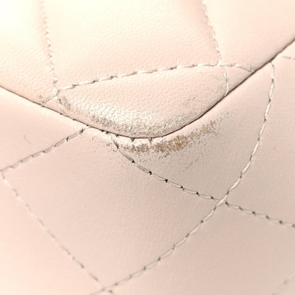 Chanel Lambskin Quilted Bi-Color Mini Top Handle Rectangular Flap Ecru Dark Beige 11 of 11