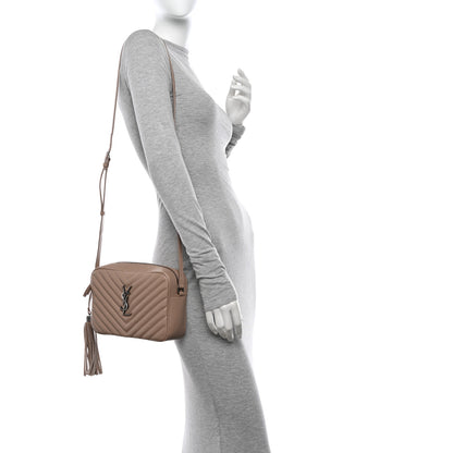 Saint Laurent Calfskin Matelasse Monogram Lou Camera Bag Dark Beige 2 of 11