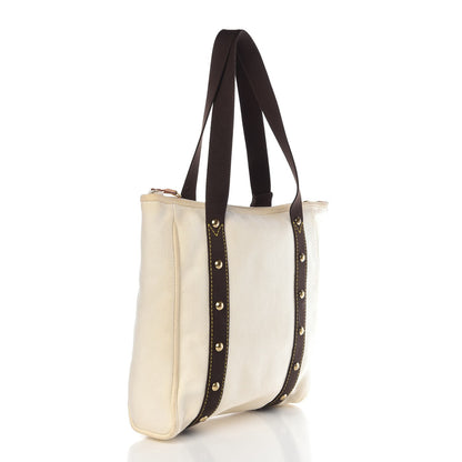 Louis Vuitton Toile Antigua Cabas MM Tote White 3 of 9