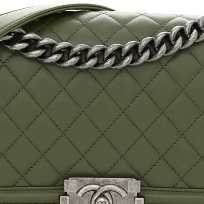 Chanel Lambskin Quilted Medium Boy Flap Green 10 of 14