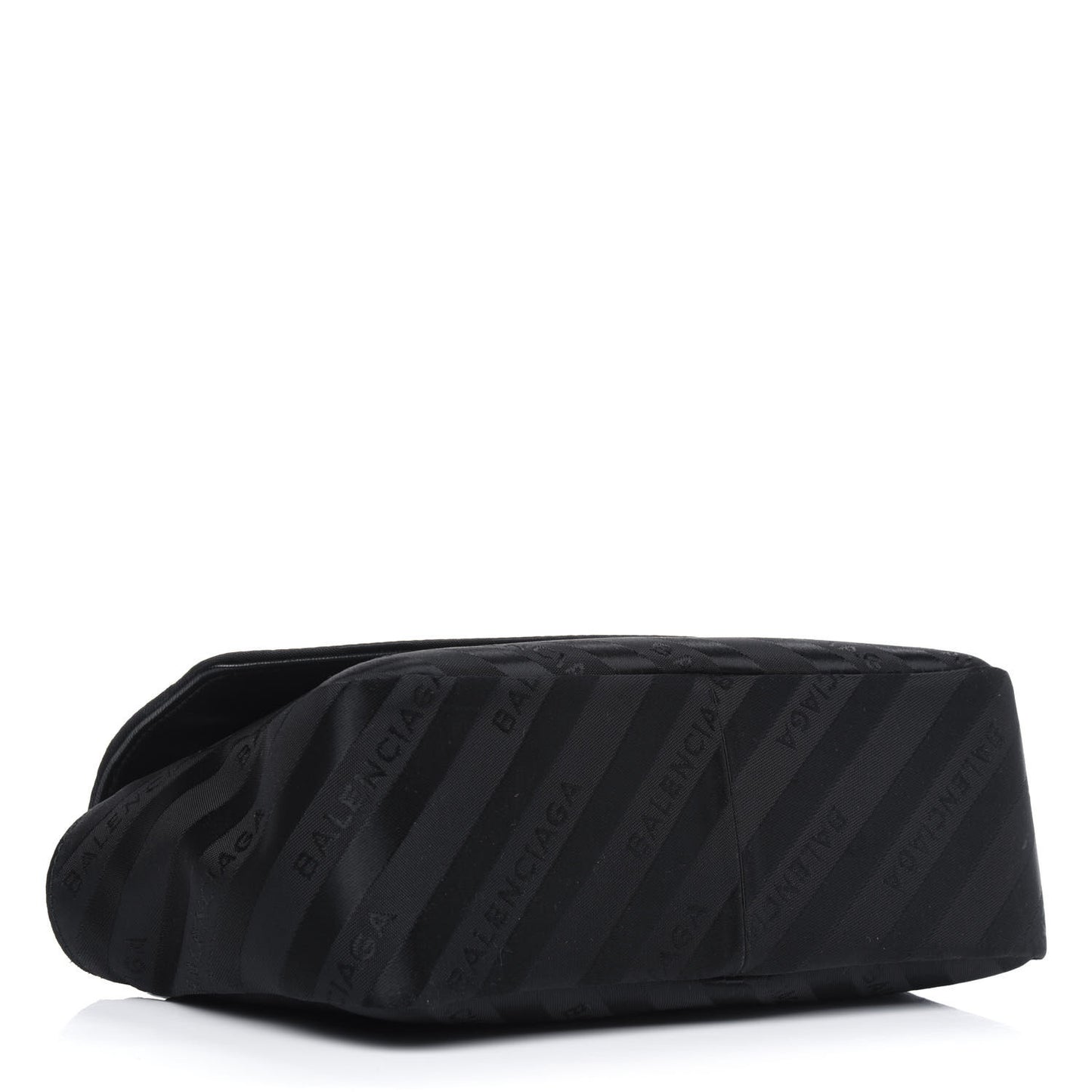 Nylon Jacquard Diagonal Logo S BB Round Shoulder Bag Black