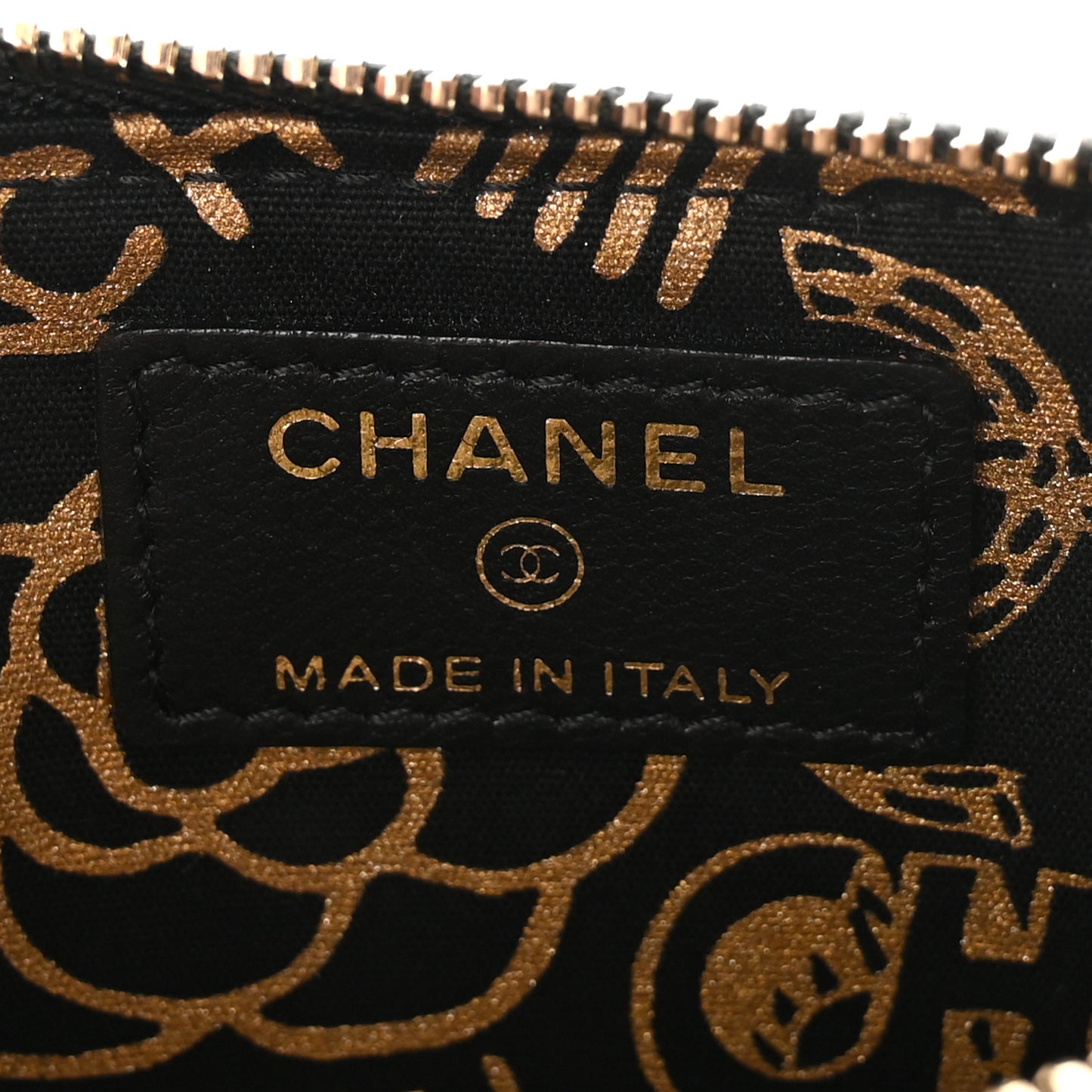 Lambskin Quilted Egyptian Amulet Classic Flat Wallet Pouch Black