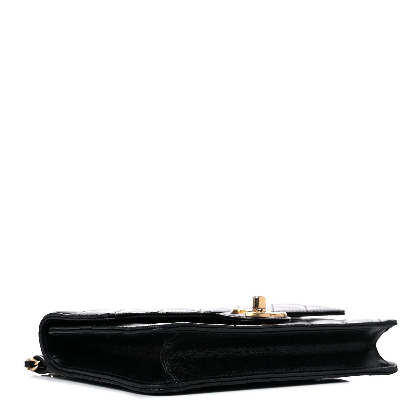 Lambskin Quilted Medium Crossing Times Flap Black