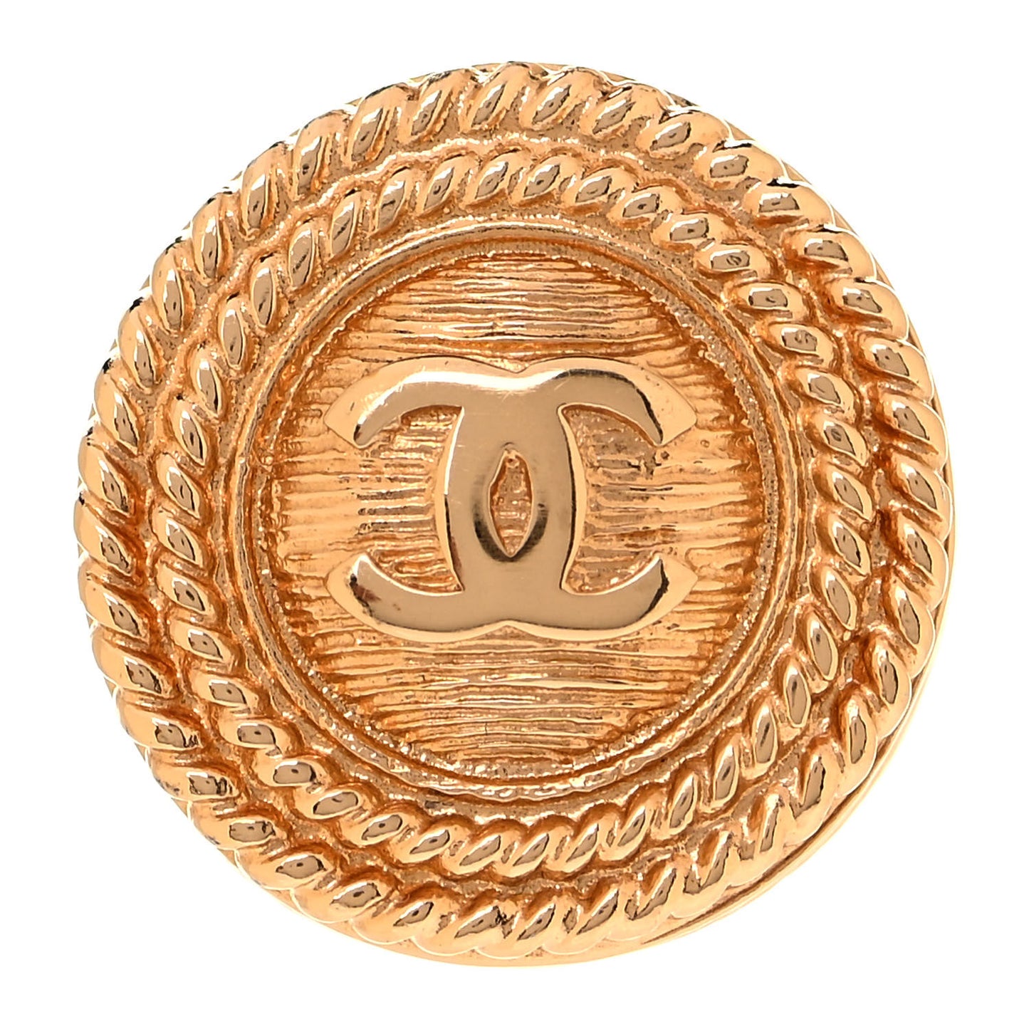 Metal CC Rope Ring 7 Gold