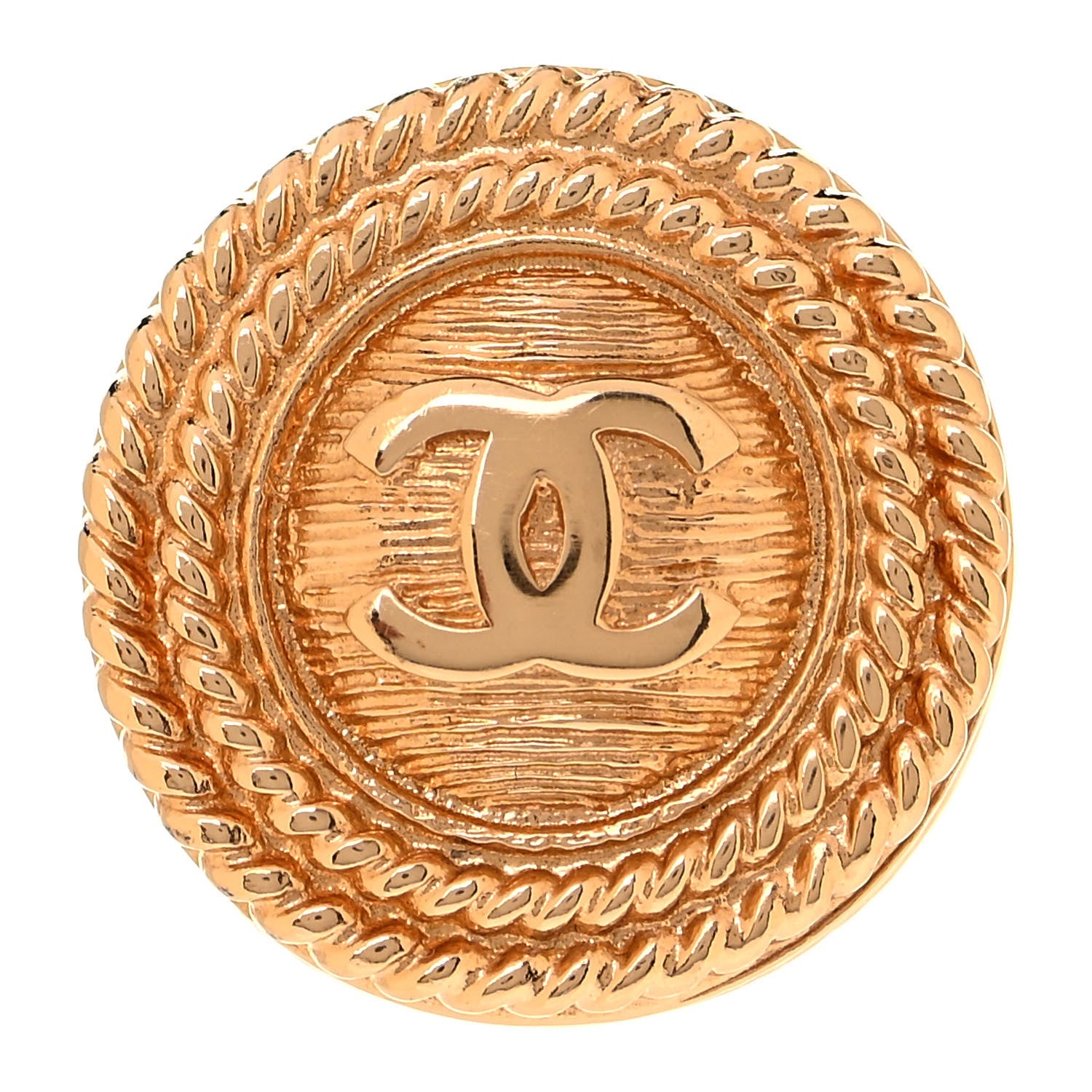 Chanel Metal CC Rope Ring 7 Gold 1 of 5