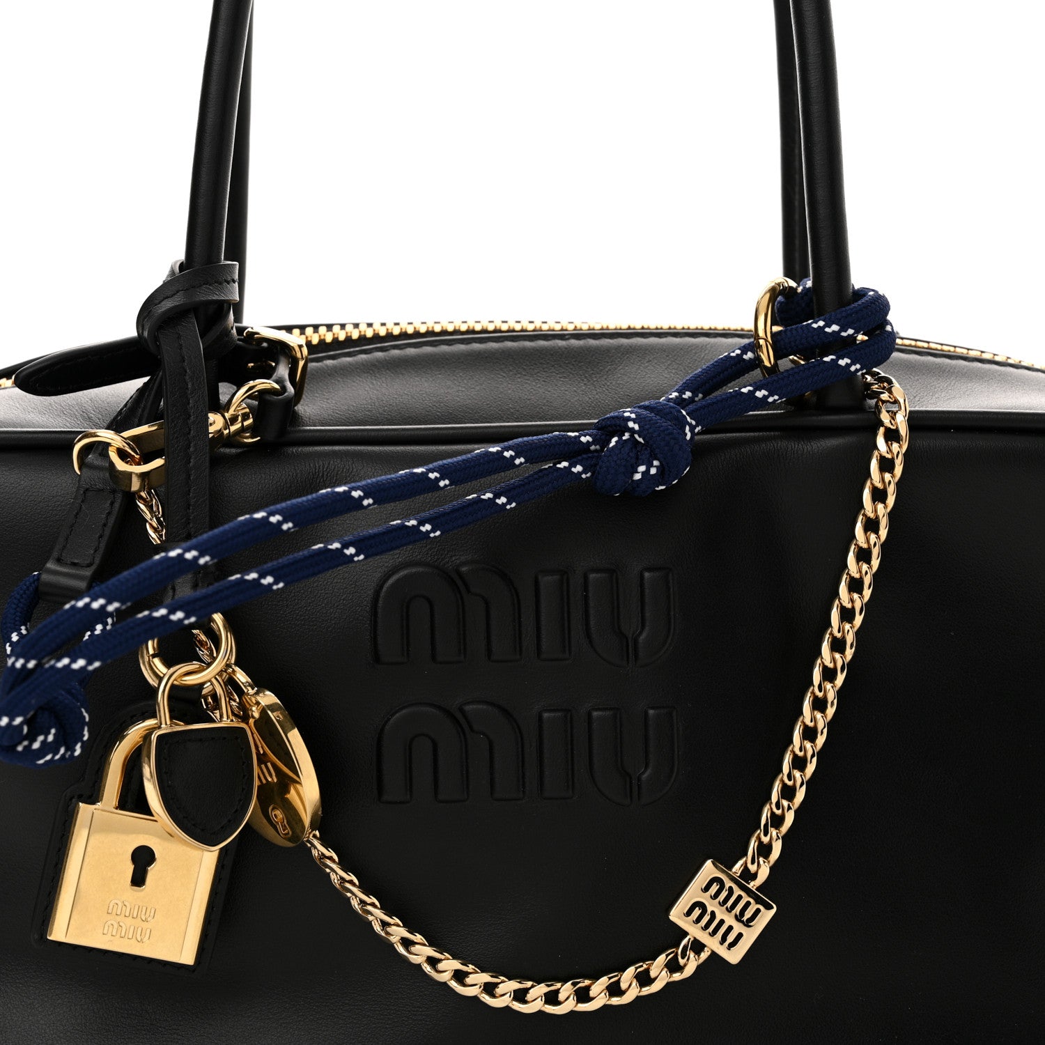 Miu Miu Calfskin Softy Medium Beau Top Handle Bag Black 7 of 9
