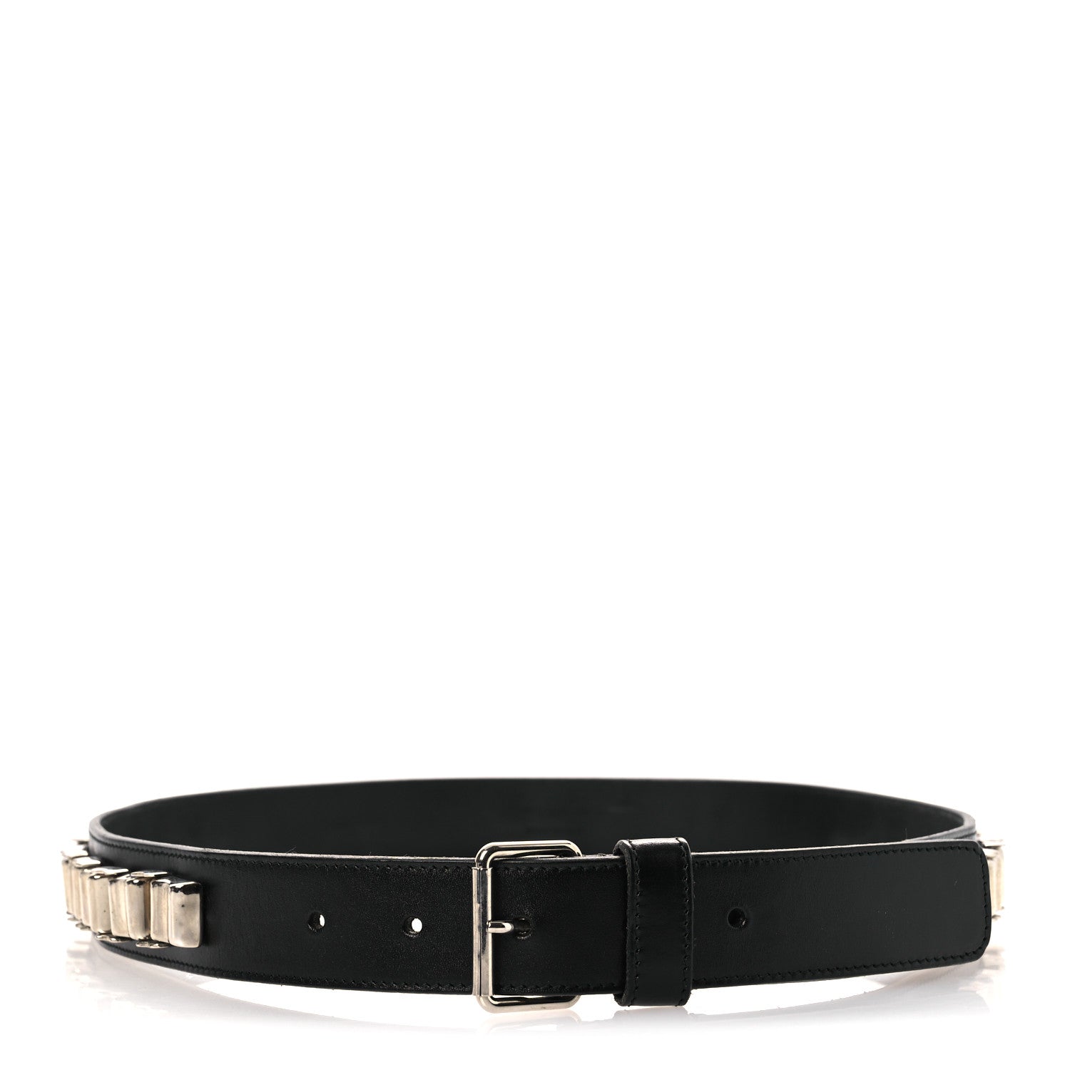 Saint Laurent Calfskin Chain Rider Belt S Black 1 of 7