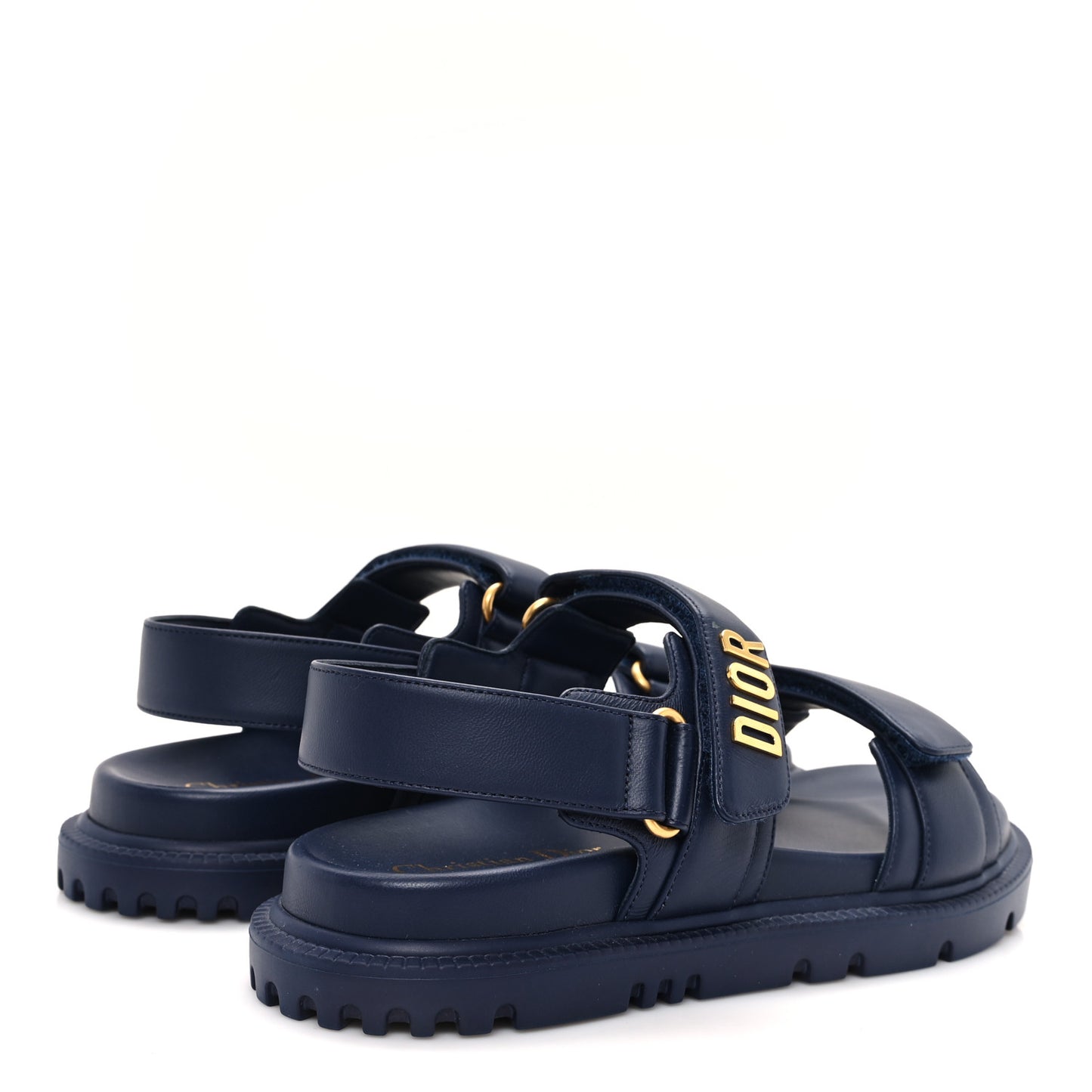 Lambskin Dioract 10mm Sandals 37.5 Blue