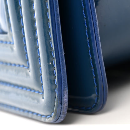 Chanel Patent Calfskin Quilted Medium Plexiglass Boy Flap Blue 13 of 16