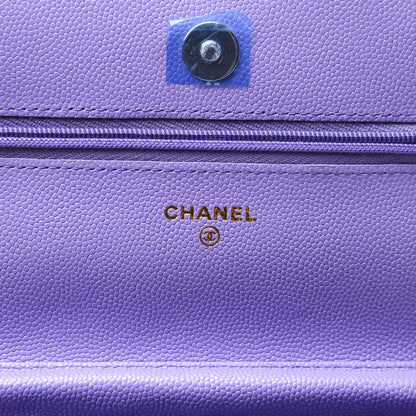Chanel Caviar Quilted Wallet On Chain WOC Purple 5 of 9