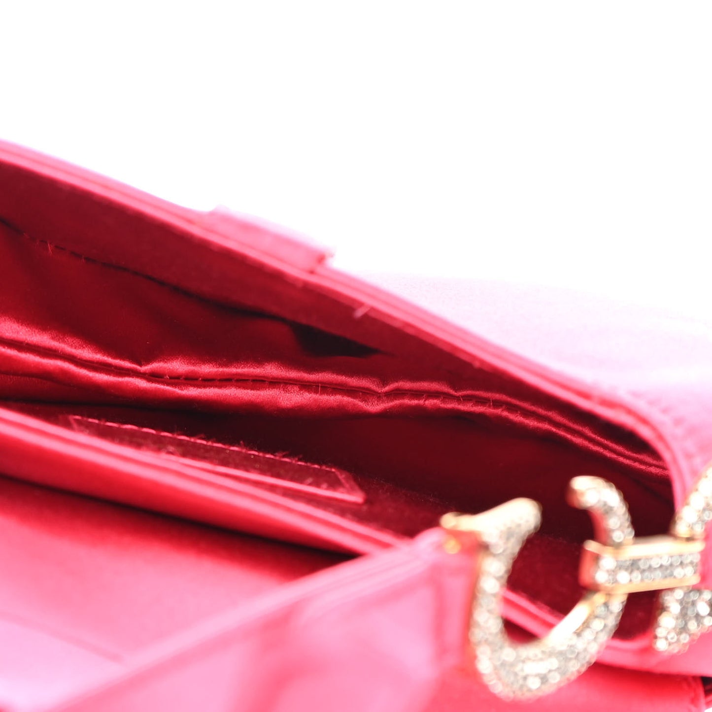 Satin Crystal Mini Saddle Bag Light Shock